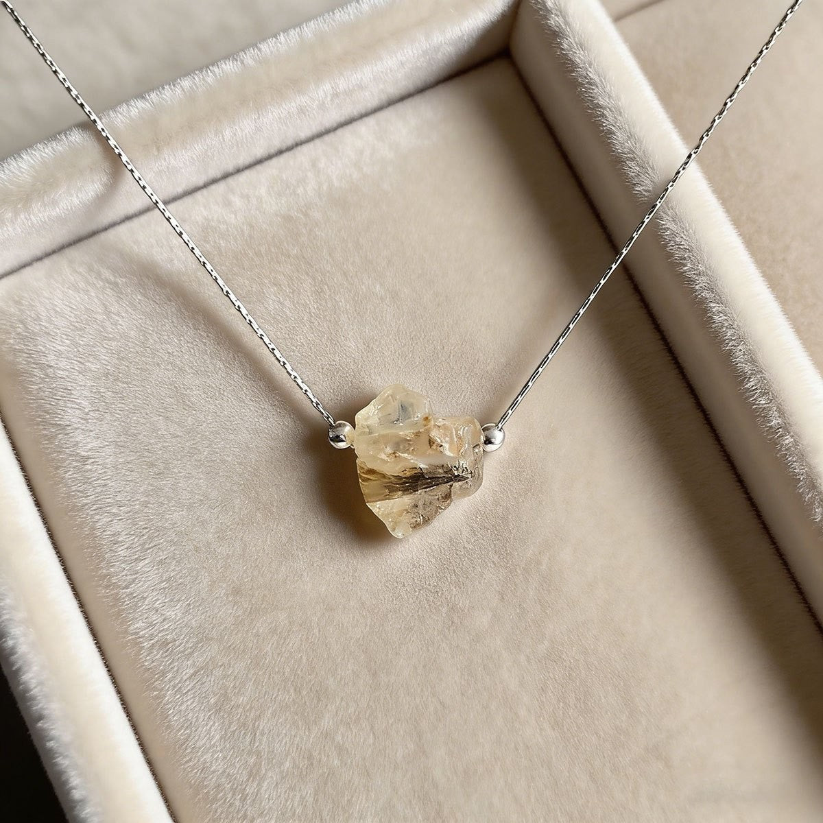 Raw Amber Crystal Necklace