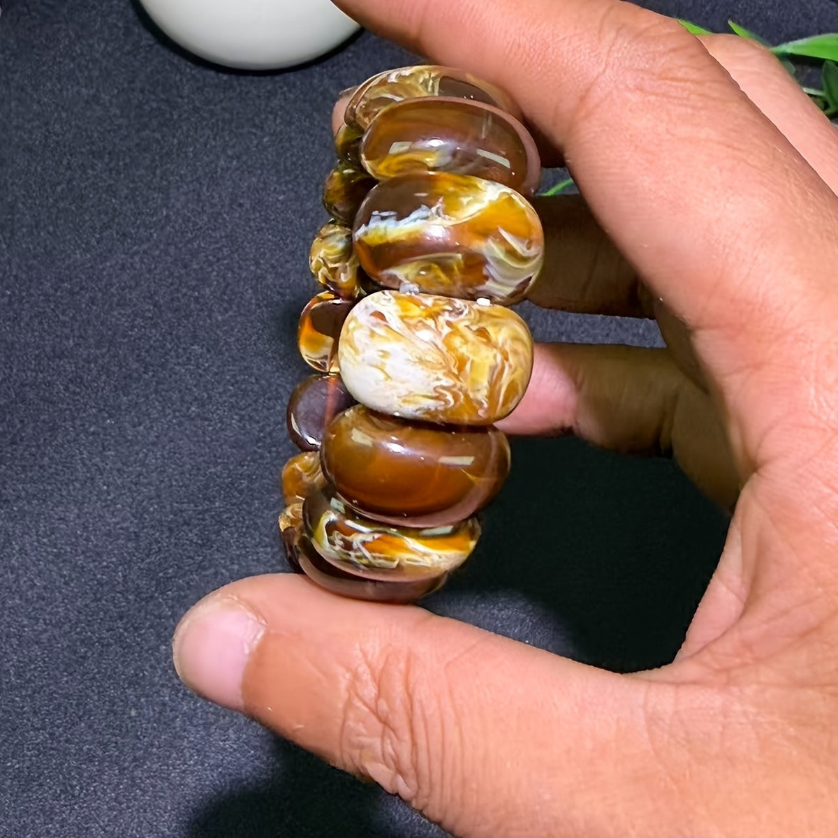 Swirled Honey Amber Bracelet