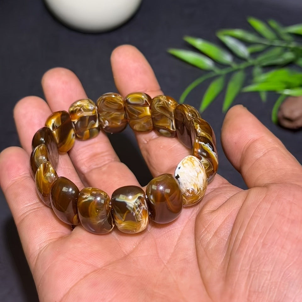 Swirled Honey Amber Bracelet