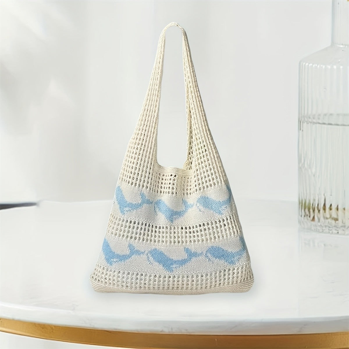 Whale Knit Tote Bag