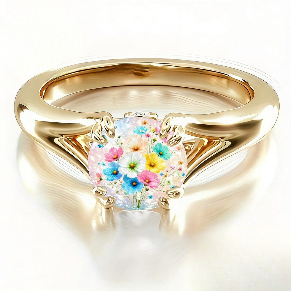 Colorful Floral Bouquet Ring