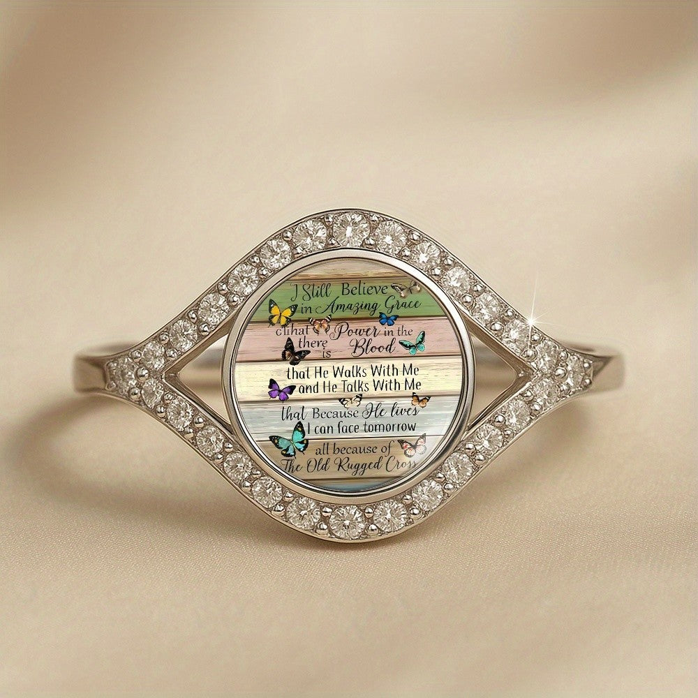 Butterfly & Faith Dome Ring