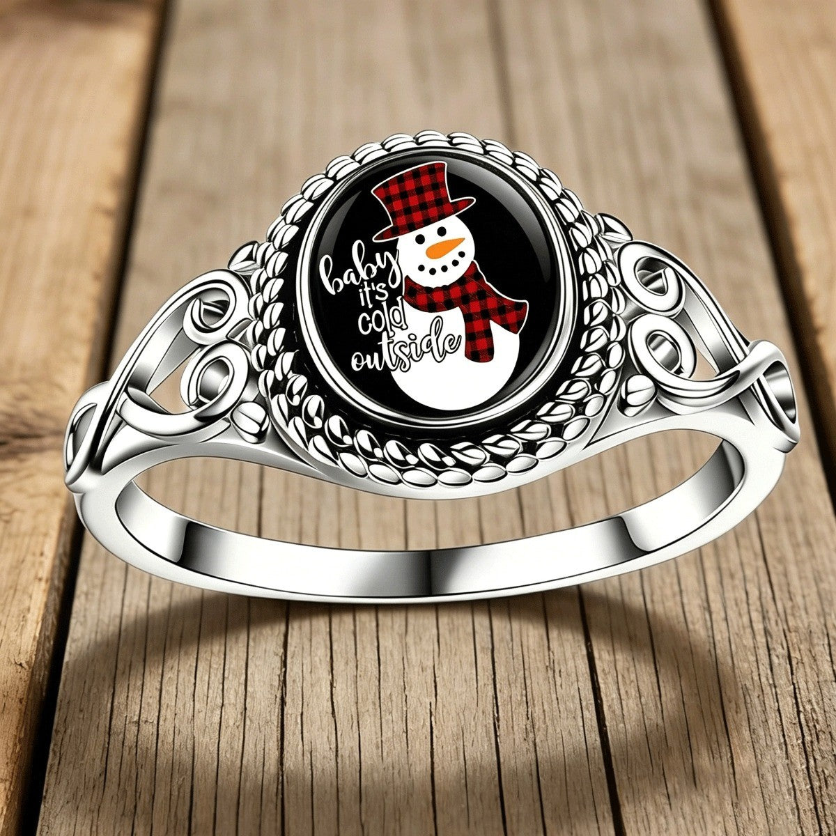Snowman Cabochon Ring