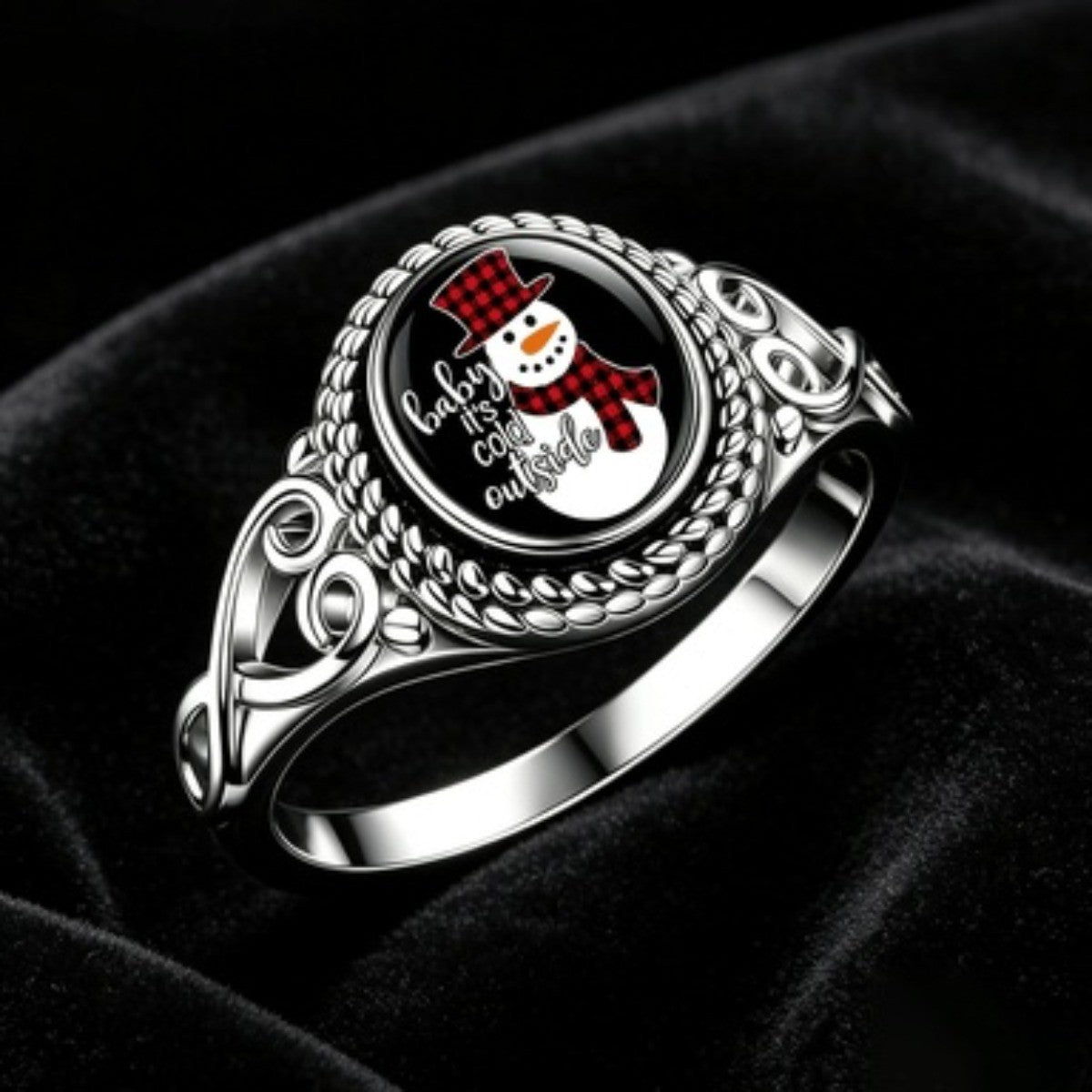Snowman Cabochon Ring