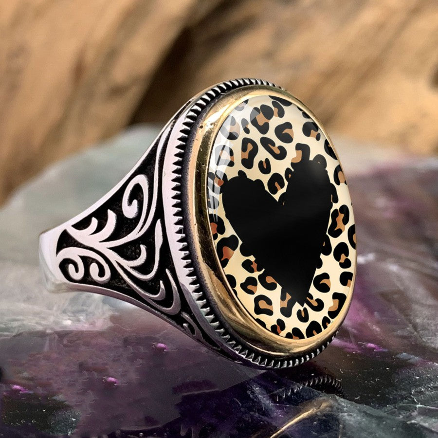 Leopard Heart Filigree Ring