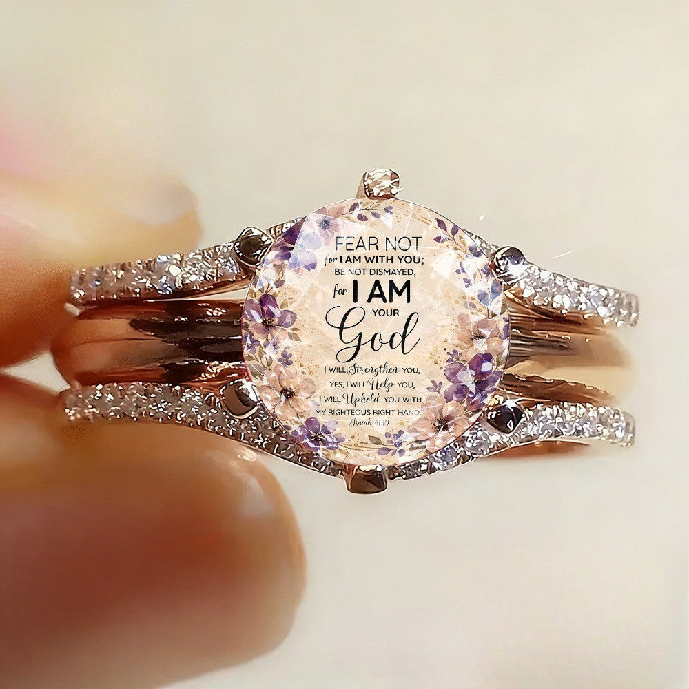 Fear Not Floral Scripture Ring