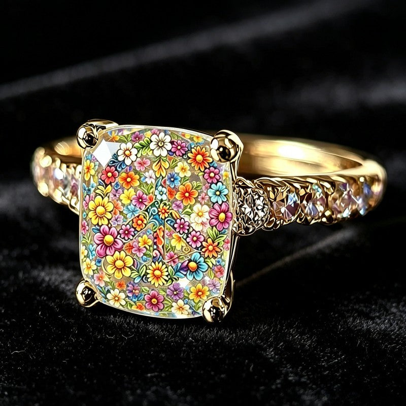 Colorful Floral Garden Ring