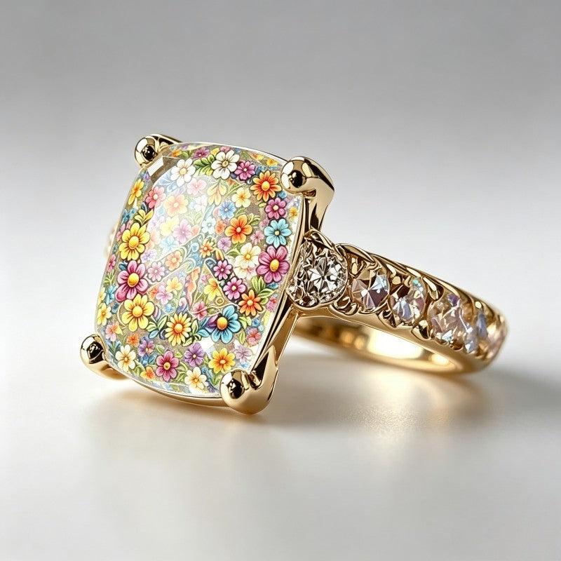 Colorful Floral Garden Ring