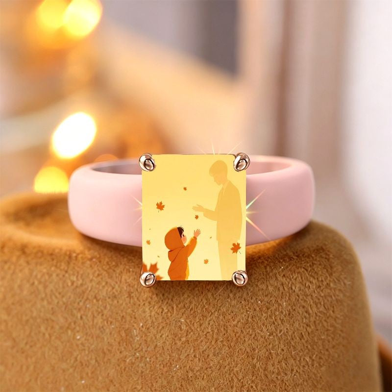Autumn Silhouette Square Ring