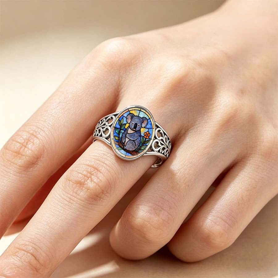 Koala Filigree Oval Ring