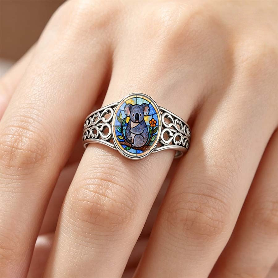 Koala Filigree Oval Ring