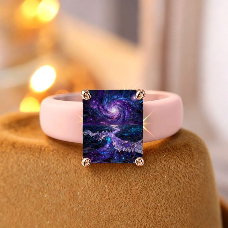Galaxy Wave Square Ring