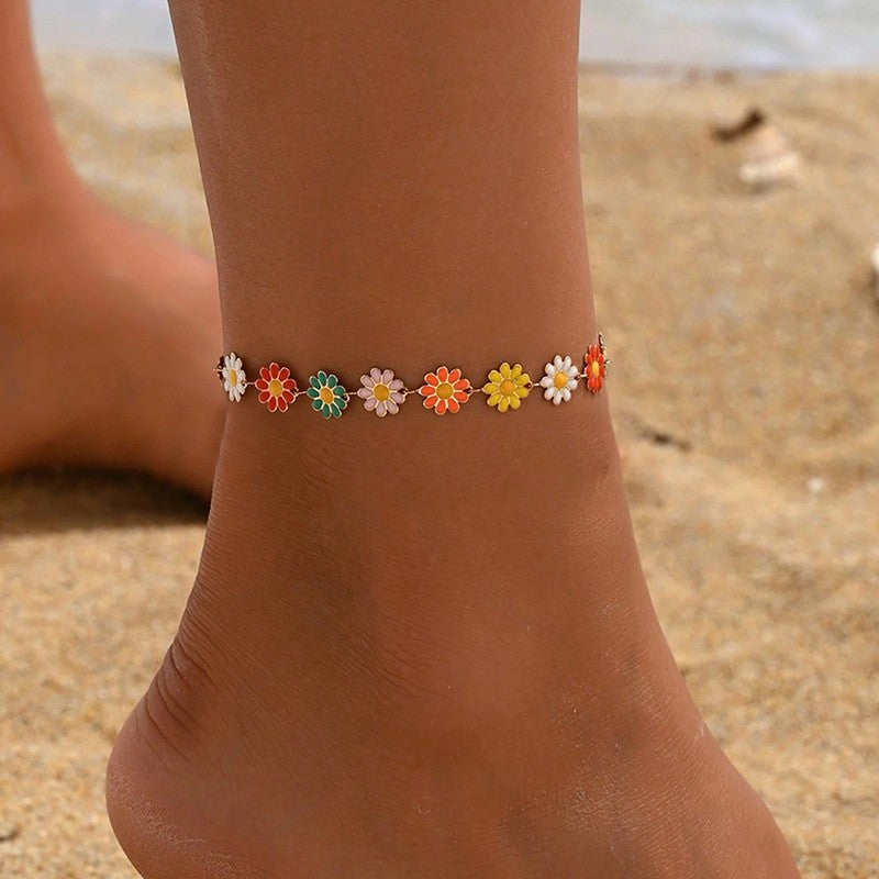 Colorful Daisy Chain Anklet