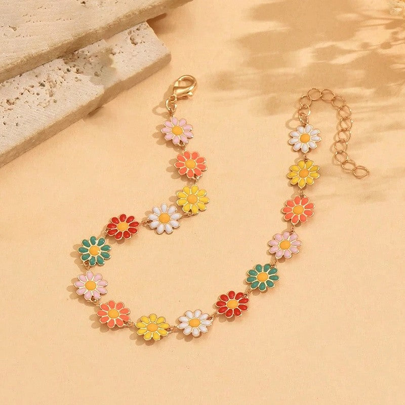 Colorful Daisy Chain Anklet