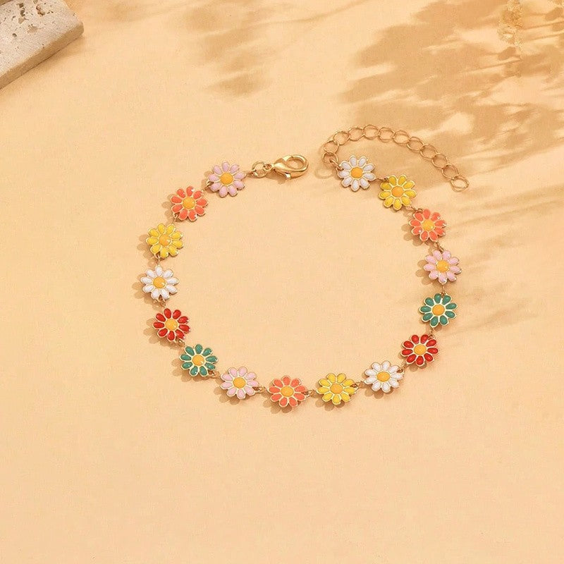 Colorful Daisy Chain Anklet