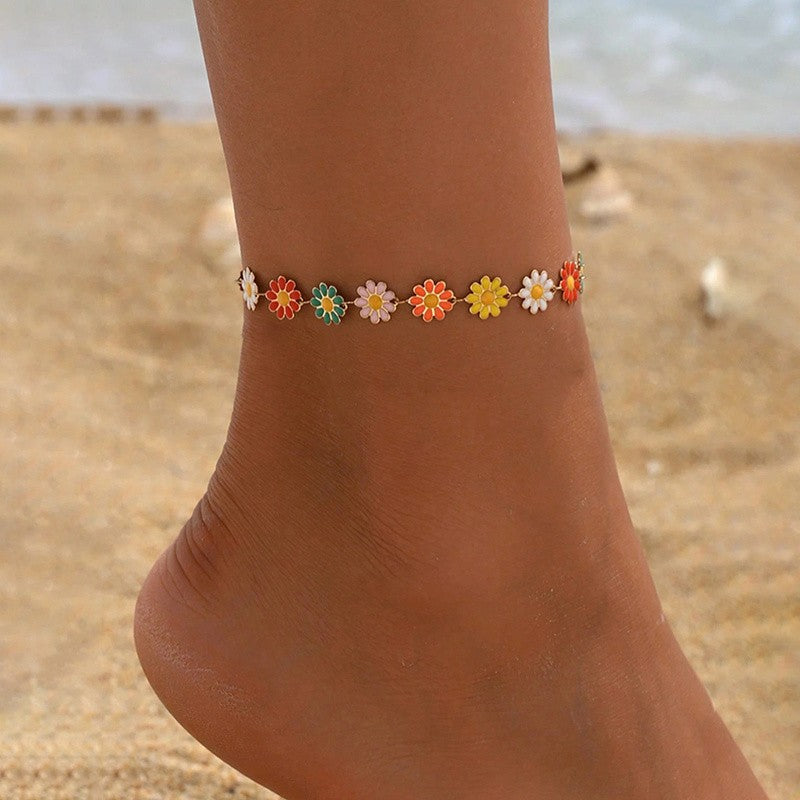 Colorful Daisy Chain Anklet
