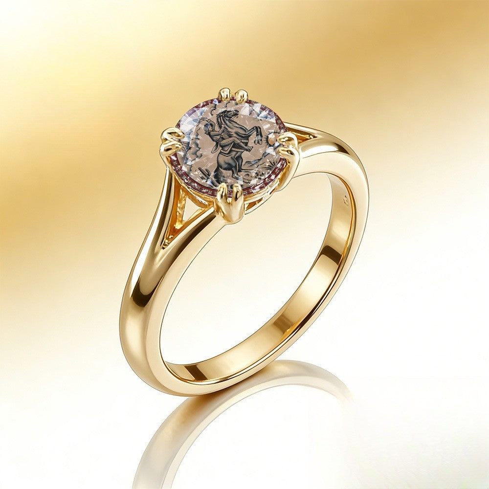 Cowboy Horse Engraved Ring