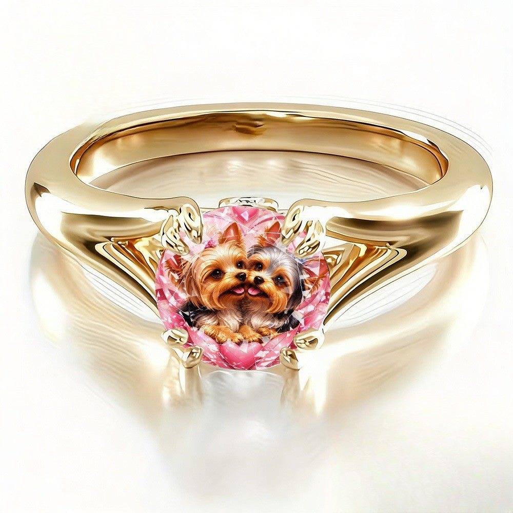 Yorkshire Terrier Heart Ring