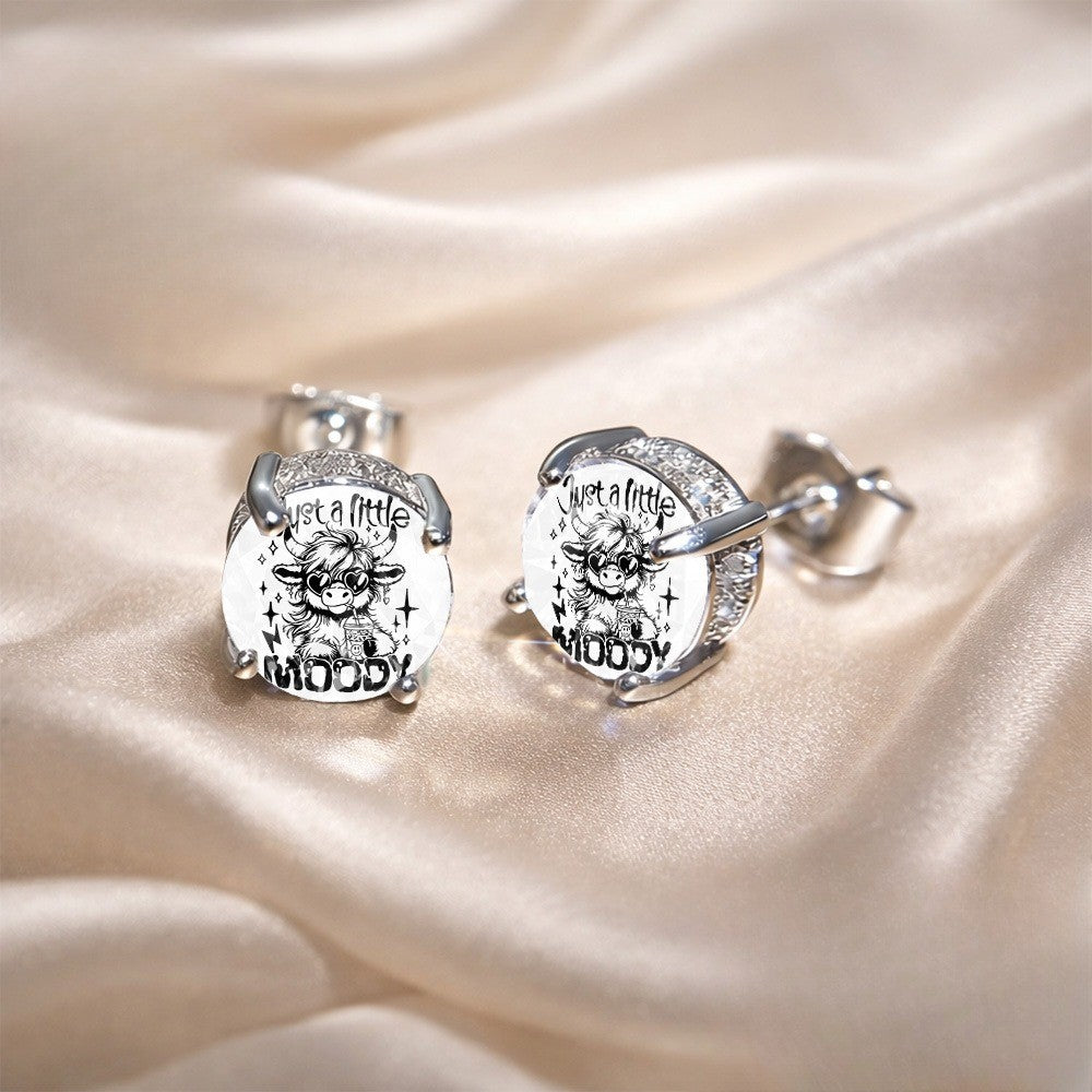 Cow Charm Stud Earrings
