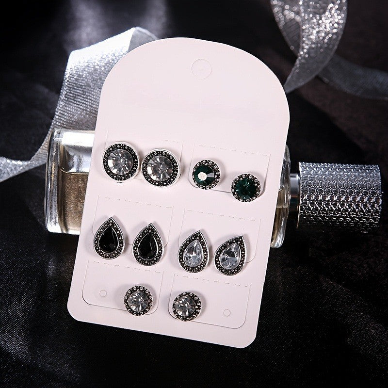 Mixed Gemstone Stud Earring Set
