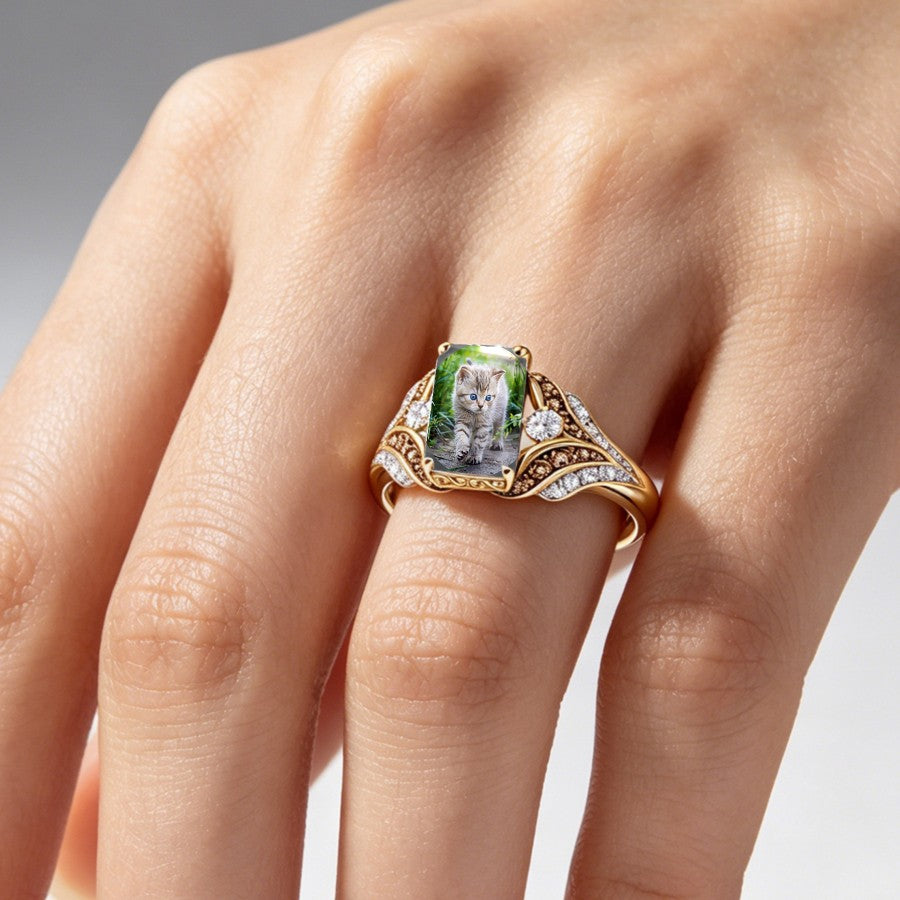 Kitten Portrait Ring
