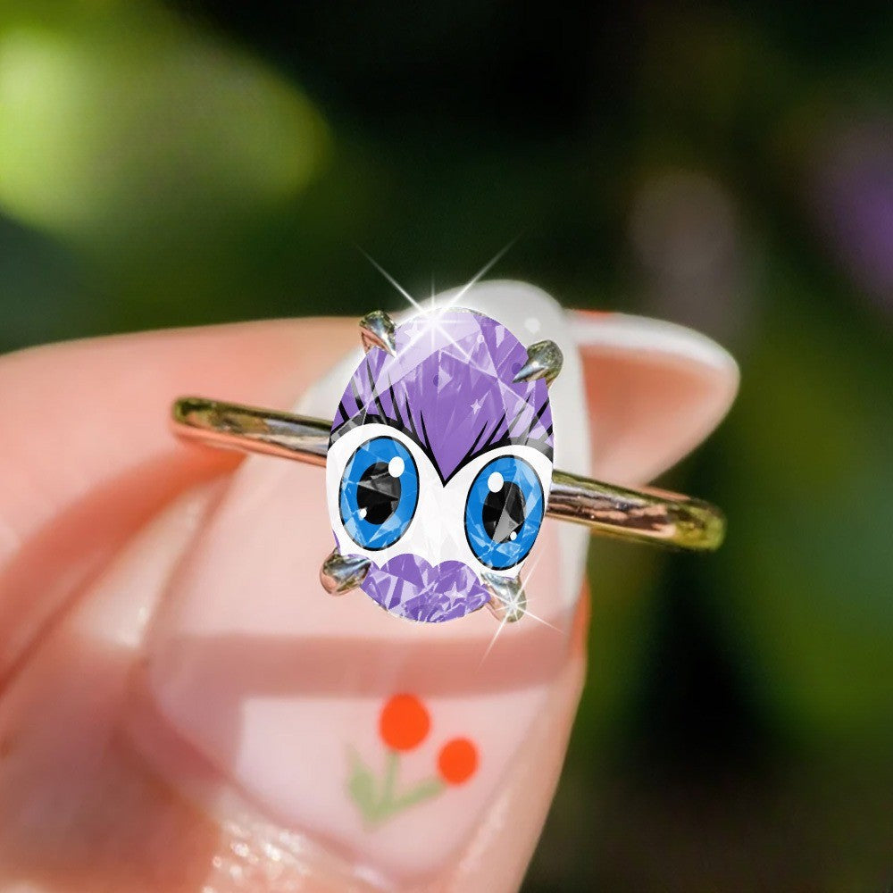 Purple Star Eye Ring