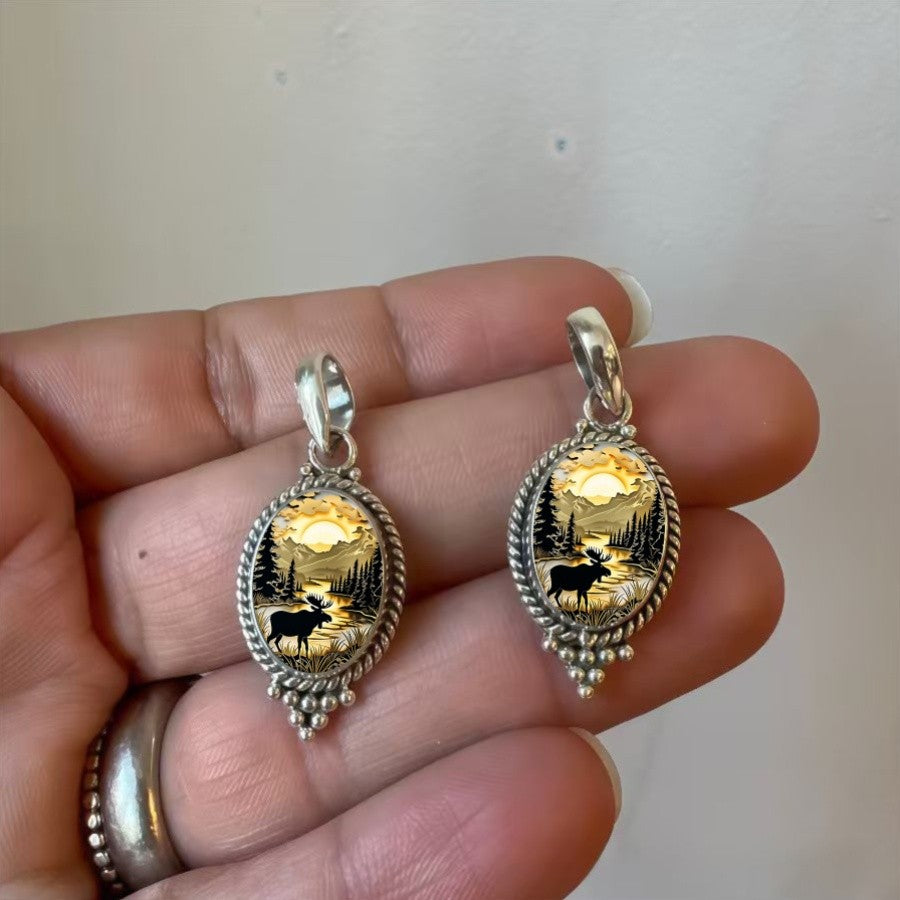 Moose Mountain Scene Necklace