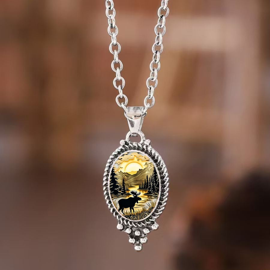 Moose Mountain Scene Necklace