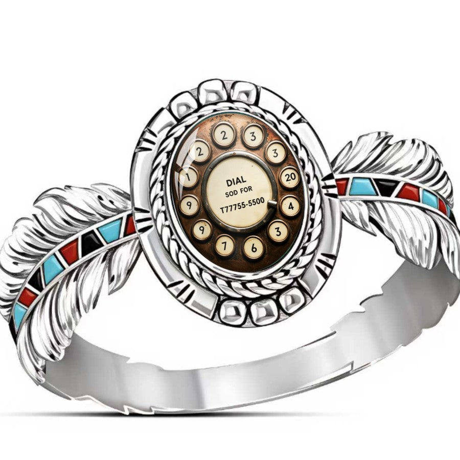 Rotary Dial Feather Ring