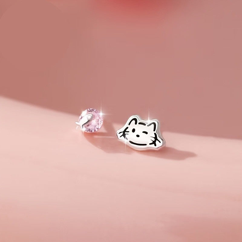Cat & Fish Stud Earrings