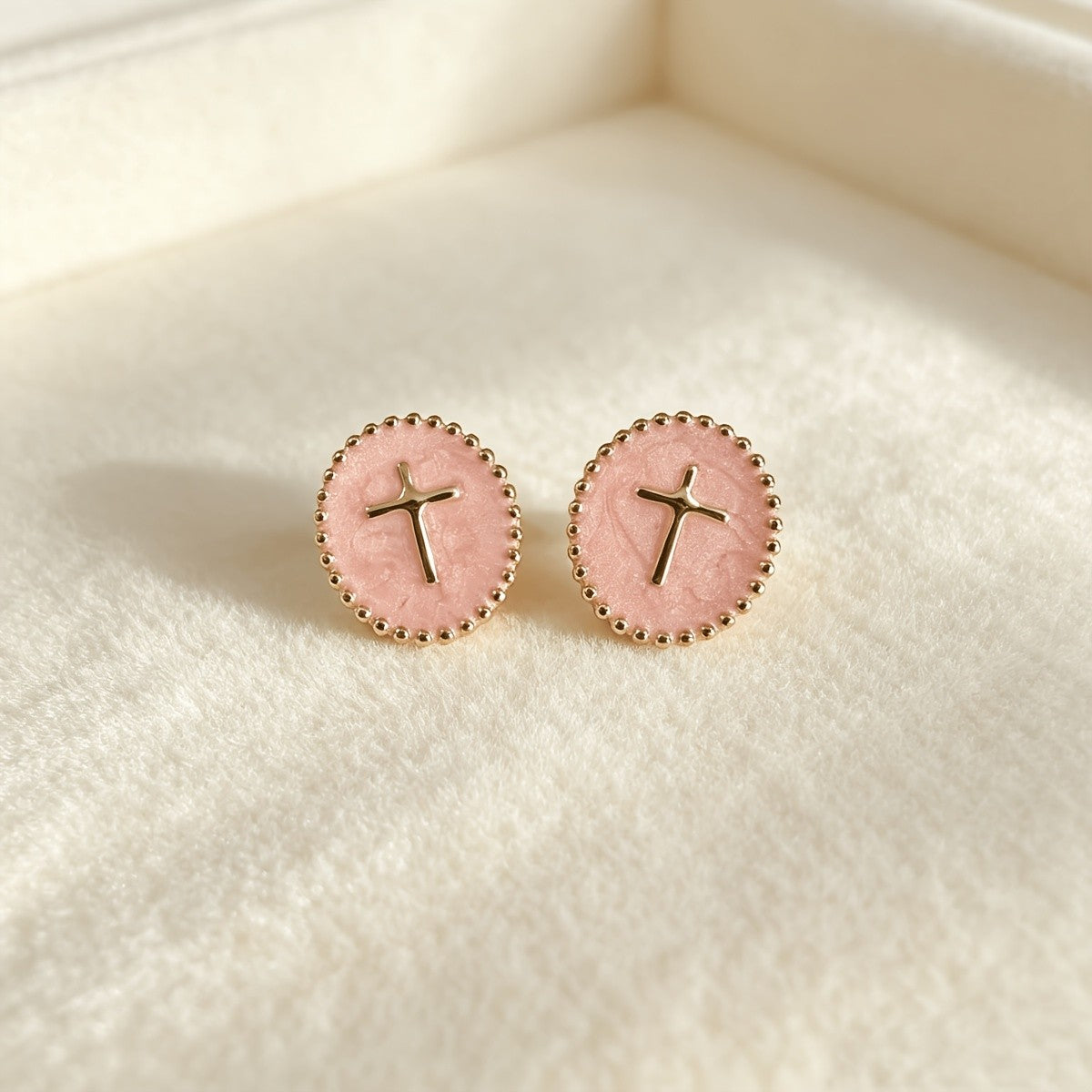 Textured Cross Stud Earrings