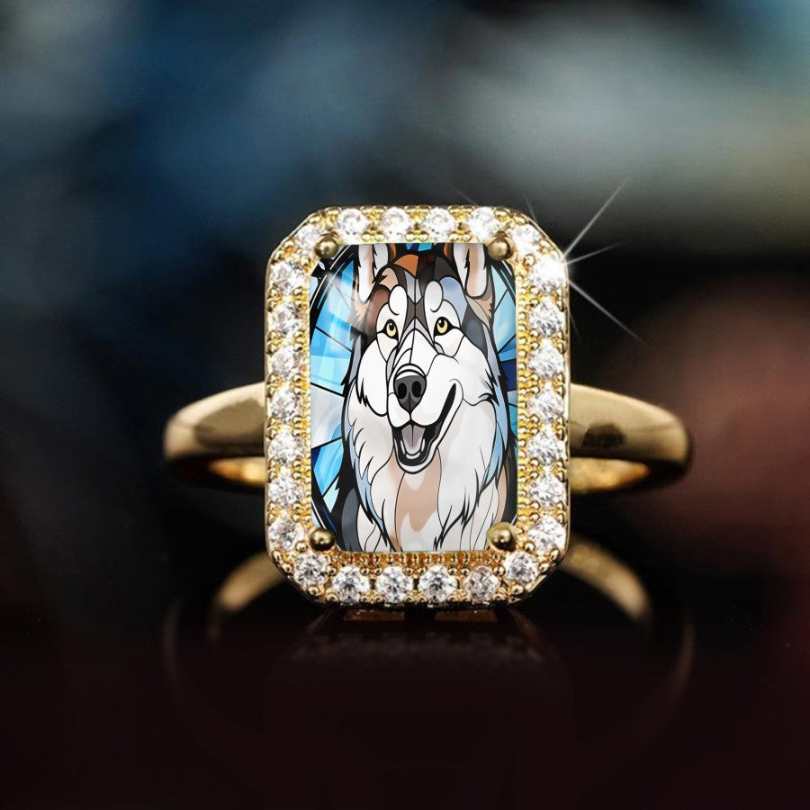 Smiling Wolf Rectangular Ring