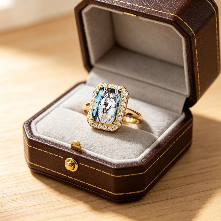 Smiling Wolf Rectangular Ring