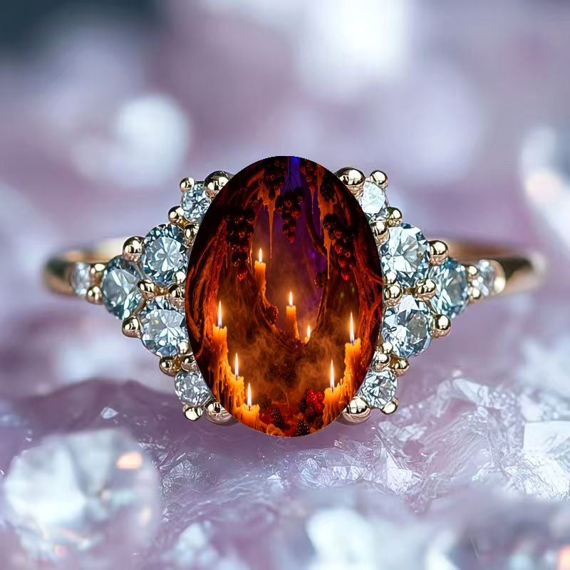 Candlelight Oval Statement Ring