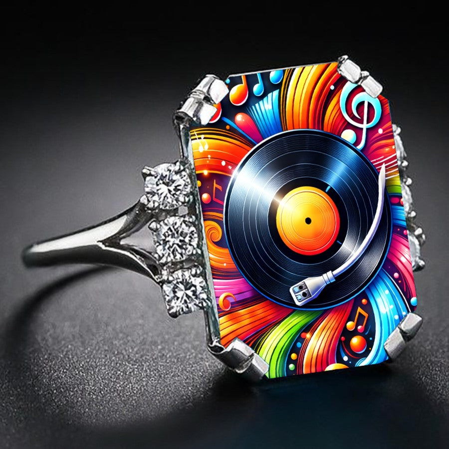 Colorful Music Record Ring