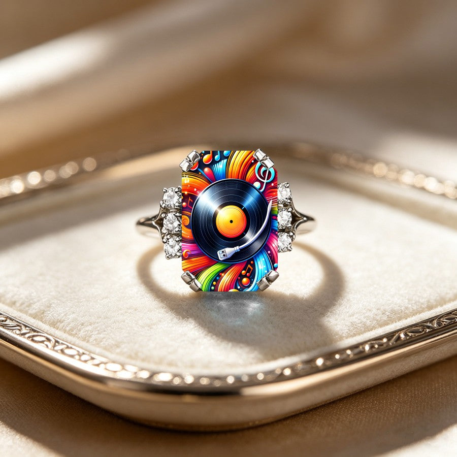 Colorful Music Record Ring