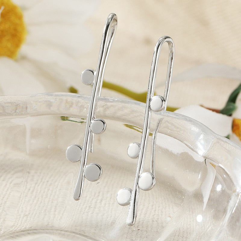 Silver-Tone Disc Drop Earrings
