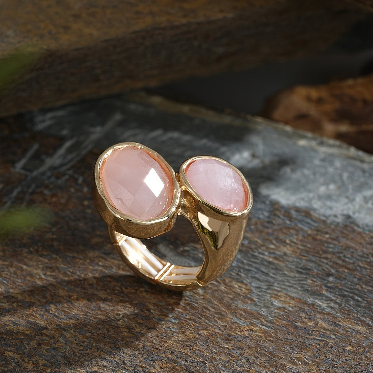 Double Stone Oval Ring