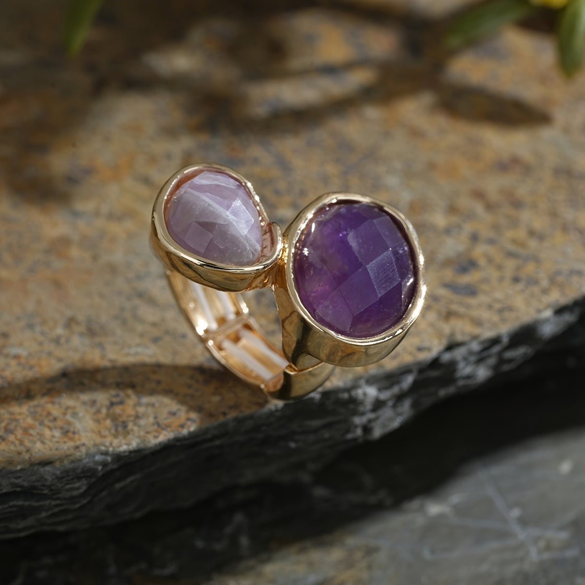 Double Stone Oval Ring