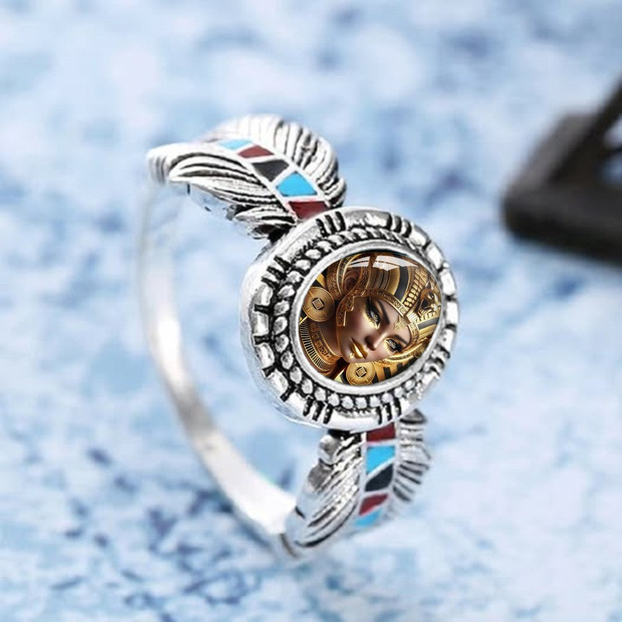Egyptian Portrait Oval Ring