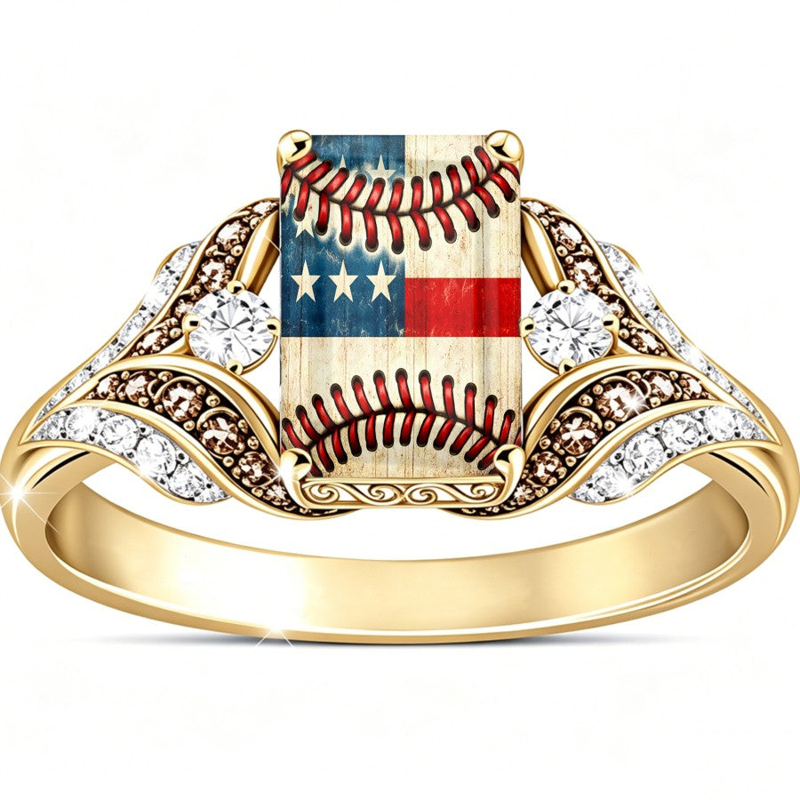 Americana Baseball Flag Ring