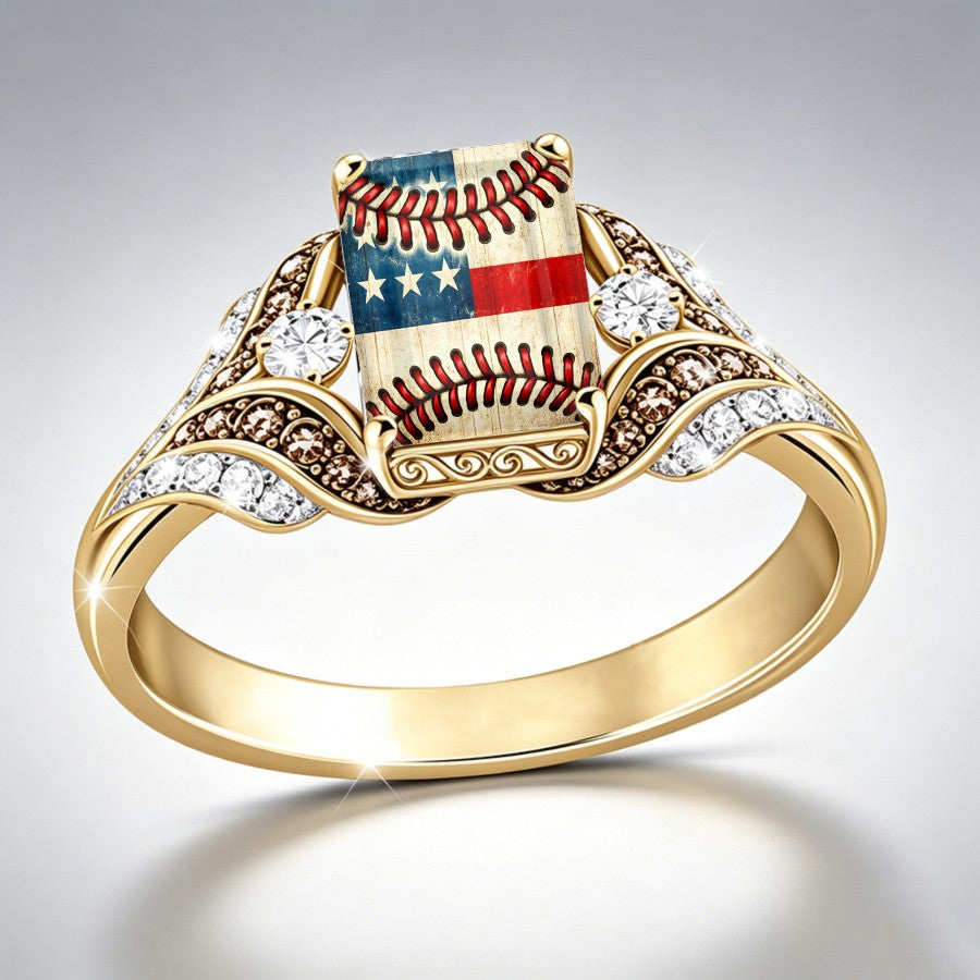 Americana Baseball Flag Ring