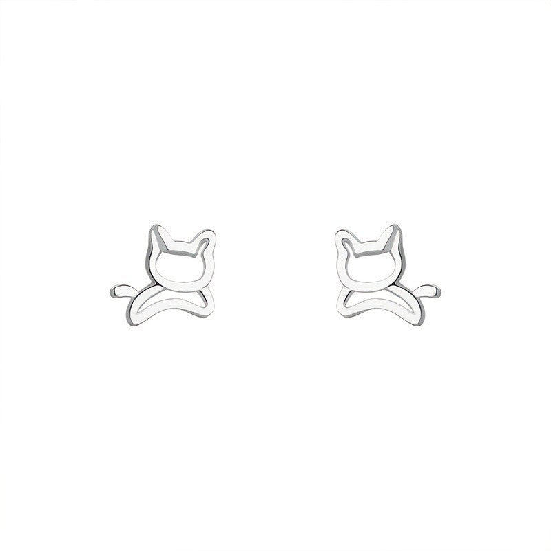 Cat Outline Stud Earrings