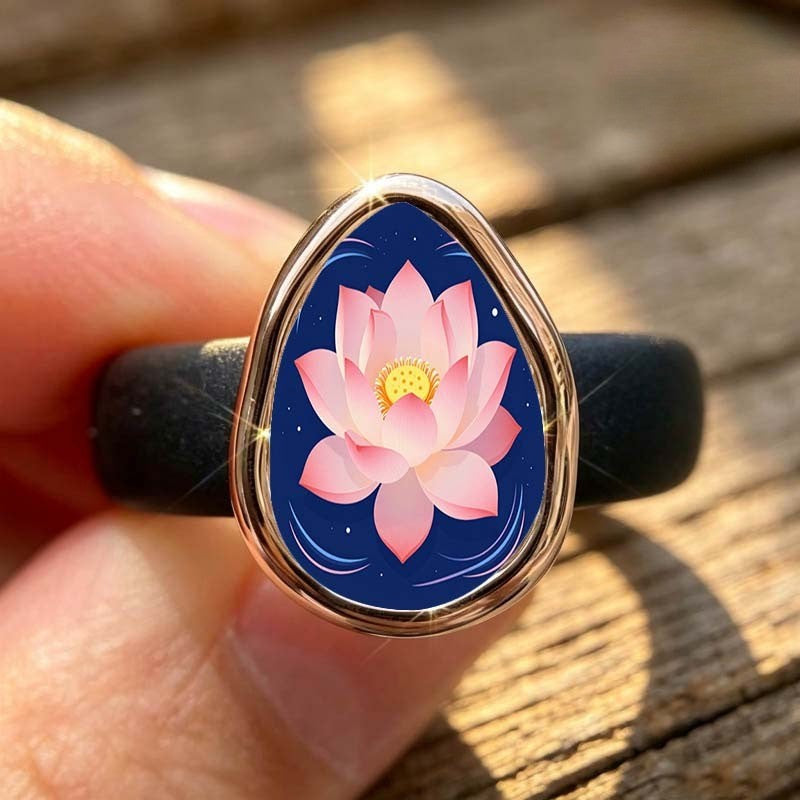 Pink Lotus Flower Ring