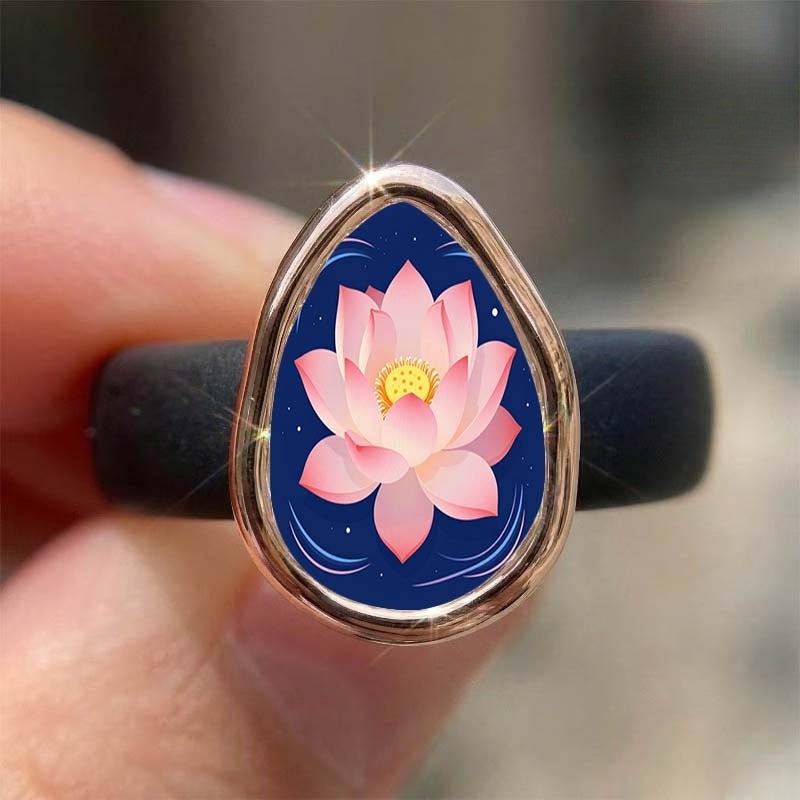 Pink Lotus Flower Ring