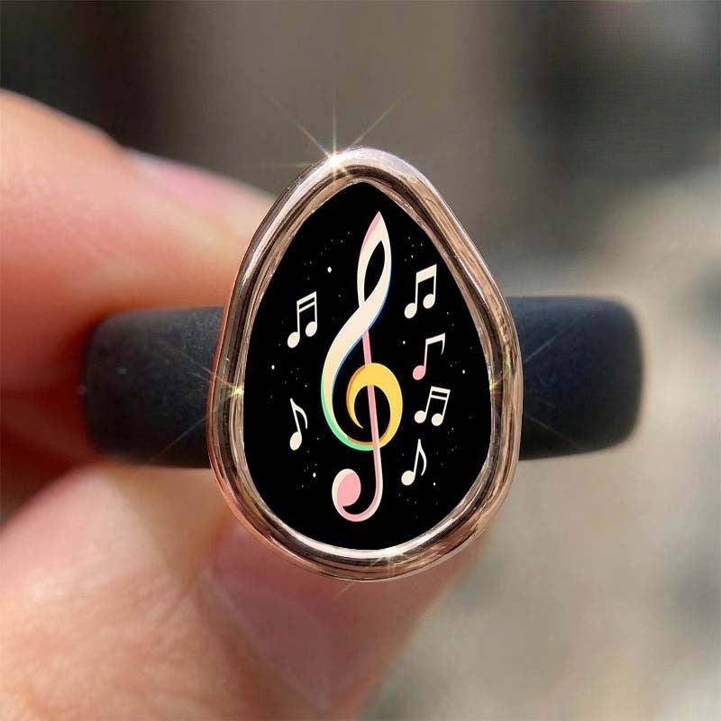 Teardrop Treble Clef Ring