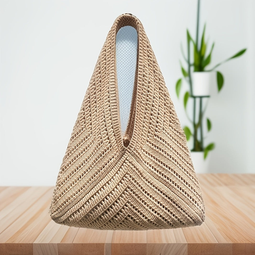 Woven Triangle Tote Bag