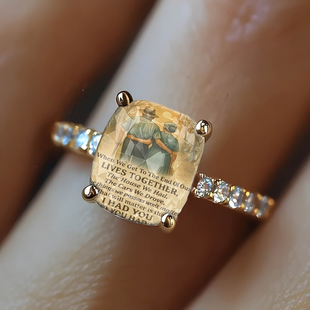 Couple Silhouette Square Ring