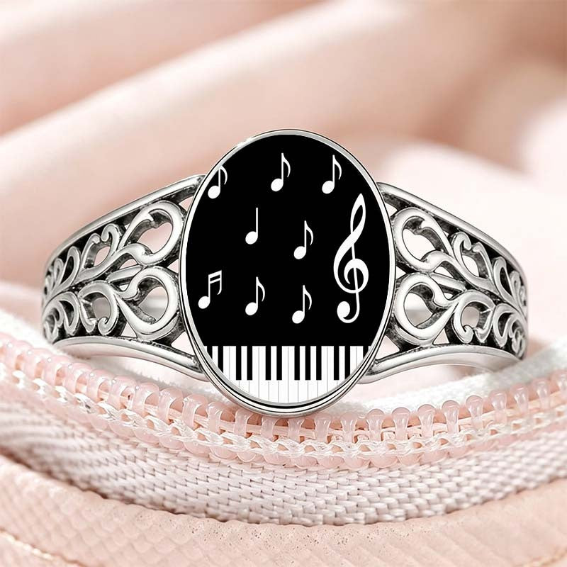 Piano Key Oval Ring