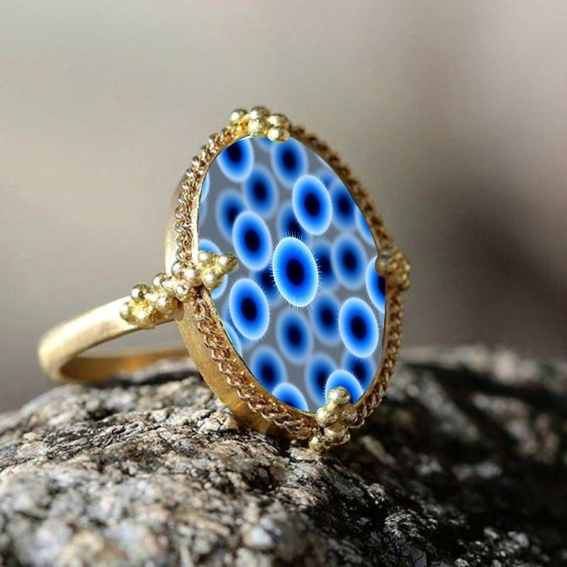 Blue Eye Oval Ring